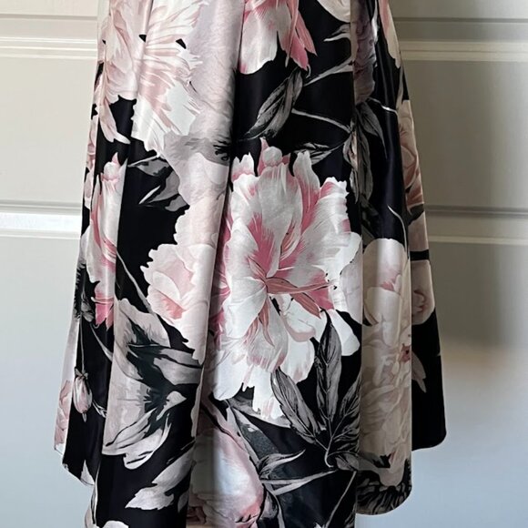 Betsy & Adam Black Pink Floral Off-The-Shoulder Fit & Flare Dress Size 2 - Picture 10 of 16